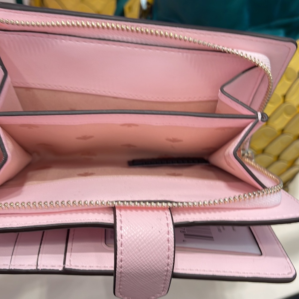 Kate Spade Staci Medium Pineapple Compact Bifold Wallet Pink Multi - Picture 11 of 16